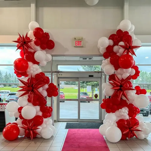 Miniatura 4 de Globos rojos y blancos, 67 globos de confeti rojo de 12 pulgadas y globos blancos para el día de la madre, día de San Valentín, cumpleaños, boda