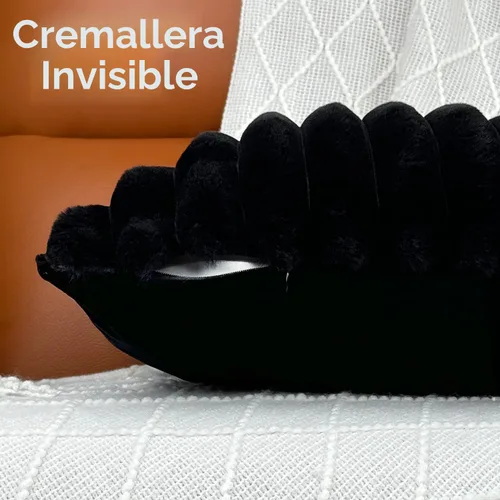 Miniatura 4 de Juego de 2 fundas de almohada de 18 x 18 pulgadas, fundas decorativas de piel sintética para cama, funda de almohada suave y esponjosa con respaldo