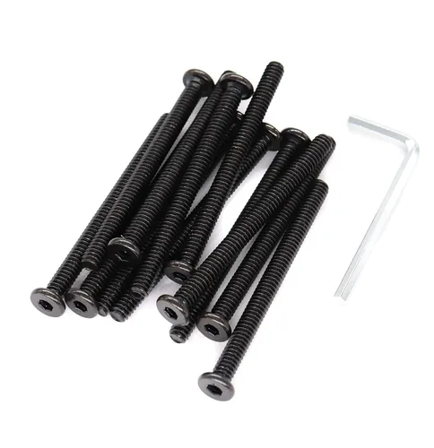 Miniatura 4 de Paquete de 10 tornillos hexagonales negros de 5/16-18 x 1 pulgada para muebles, silla, mesa, escritorio, cama de cuna, rosca completa