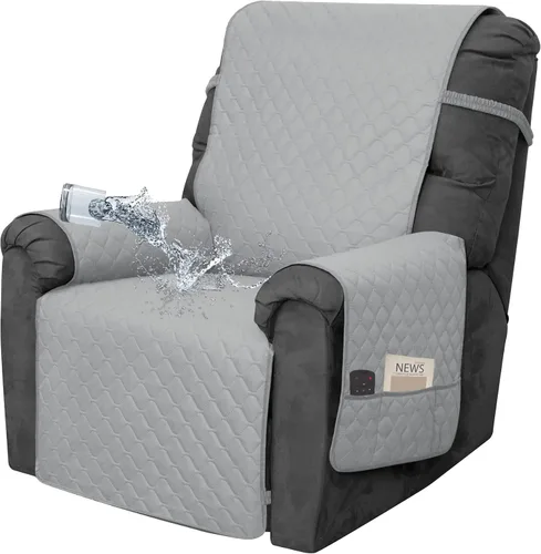 Miniatura 17 de Easy-Going Funda impermeable para sillón reclinable de gran tamaño con bolsillo, 1 funda de sofá reversible para sillón reclinable, protector