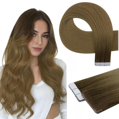 Miniatura 25 de Full Shine Invisi Edge - Extensiones de cabello con cinta adhesiva invisible de 36 cm, color 1 negro, máquina Remy, extensiones de cabello humano