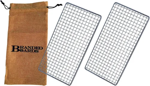 Miniatura 11 de Parrilla portátil de Bushcraft con rejilla para barbacoa de acero inoxidable, tabla de cortar de bambú, bolsa de arpillera, cuchillo mini, kits