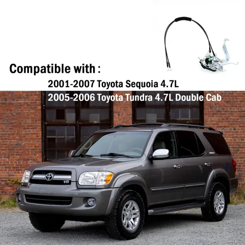 Miniatura 2 de Actuador y cable del pestillo de bloqueo de puerta delantera – Lado izquierdo del conductor – Compatible con Toyota Sequoia 2001-2007, Toyota Tundra
