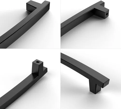 Miniatura 3 de Paquete de 10 manijas de gabinete de 5 pulgadas, color negro mate, manijas negras para gabinetes de cocina, tiradores negros para armarios