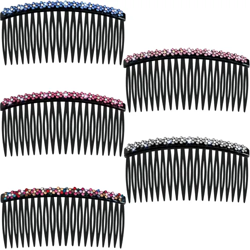 Miniatura 18 de Peines laterales con diamantes de imitación para mujer, peine de flequillo, pinzas para el cabello, accesorios para el cabello, peine decorativo