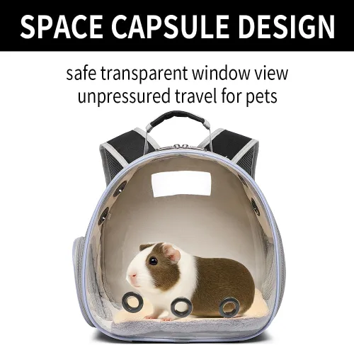 Miniatura 2 de Transportador de conejos, conejillos de indias, mochila transportadora de animales pequeños para conejos, dragón barbudo, lagarto, hámster, gatito.