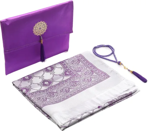 Miniatura 8 de Alfombra de oración musulmana y cuentas con bolsa portátil, regalos musulmanes para mujeres y hombres, Janamaz, Sajadah, juego de regalos del islam