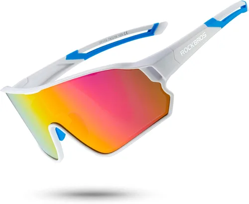 Miniatura 15 de ROCKBROS - Lentes de sol de ciclismo para mujeres y hombres, polarizados, con protección ultravioleta Blanco azul