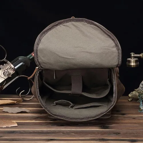 Miniatura 4 de Mochilas retro para laptop, mochilas clásicas de cuero vintage de 15.6 pulgadas, mochilas de cuero para laptop de gran capacidad, mochila de viaje