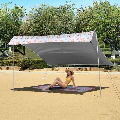 Miniatura 6 de Christmas Deer & Gift Pink Pattern Easy Setup Beach Cabana Tent for Camping Trips, Fishing, Backyard Fun or Picnics UPF50 Portable Sun Shelter with