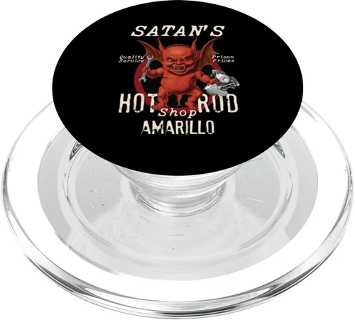Satan's Retro Hot Rod Shop Fat Devil AMARILLO Shovelhead PopSockets MagSafe PopGrip for iPhone