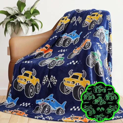 Miniatura 33 de GEULAY Axolotl - Manta de tamaño individual para cama y sofá, manta de ajolote que brilla en la oscuridad, regalos para niñas, manta de forro polar