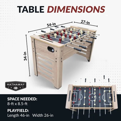 Miniatura 2 de Hathaway Madison - Mesa multijuego 6 en 1 de 54 pulgadas, ideal para salas de juegos familiares, incluye billar, futbolín, hockey deslizante, tenis