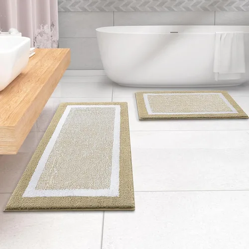 Miniatura 8 de OLANLY Juego de alfombras de baño de 3 piezas, alfombras de baño de microfibra suave y absorbente y alfombra de inodoro de contorno en forma de U