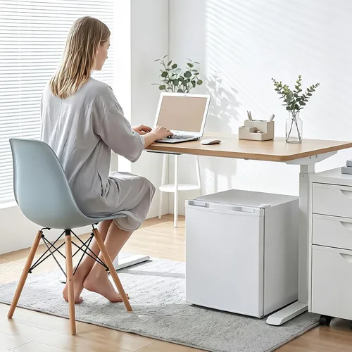 Miniatura 6 de Antarctic Star Mini refrigerador con congelador, clasificado 1.6 pies cúbicos, refrigerador vertical pequeño con estantes removibles, 7 termostato