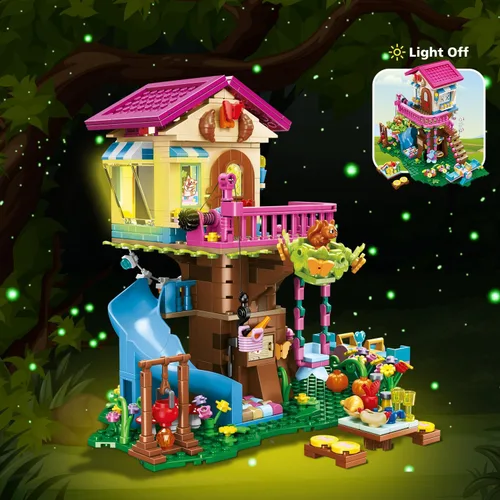 Miniatura 2 de HOGOKIDS Juego de Construcción de Casa del Árbol con Luz LED - 622pcs Bloques de Construcción de Casa del Árbol, Juguetes de Casa del Bosque