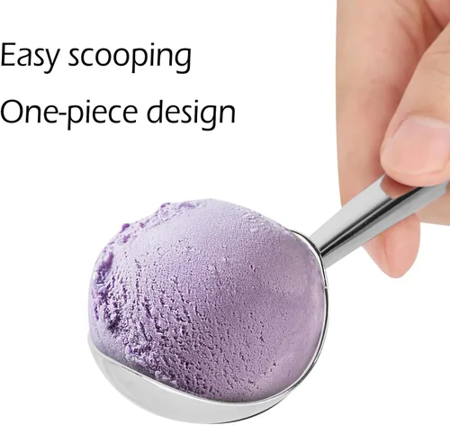Miniatura 3 de Leden Cuchara de helado de metal resistente, cuchara de aluminio antiadherente para helado duro, apta para lavavajillas, multiusos