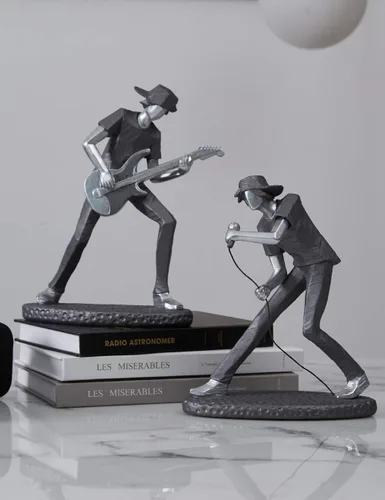 Miniatura 8 de HAUCOZE Estatua de músico, estatua musical, regalo, decoración del hogar, centro de mesa, escultura para piano estudio, dormitorio, poliresina, 9.5