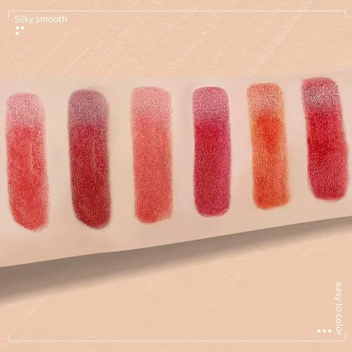 Miniatura 5 de Juego de 2 lápices de labios mate, a prueba de agua, acabado terciopelo de larga duración, humectante, para labios, doble color, brillo de labios