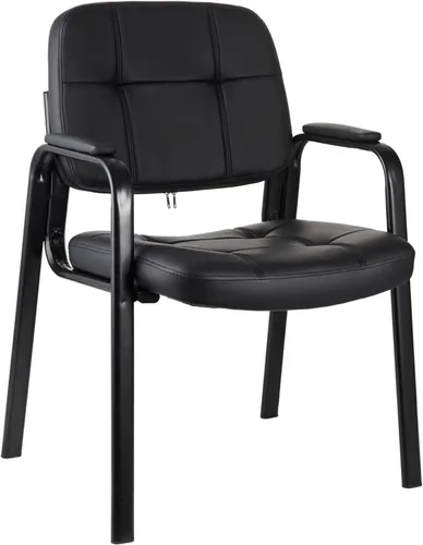 CLATINA Silla de recepción clásica con reposabrazos acolchados y marco de acero resistente, silla ergonómica para invitados para oficina, Tinta