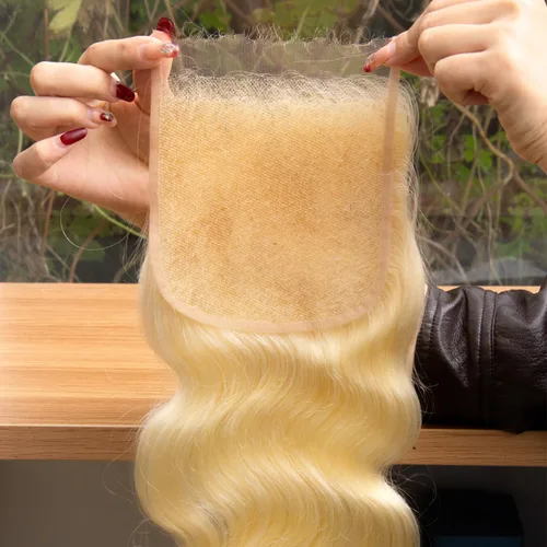 Miniatura 9 de KRN 5x5 HD Cierre de encaje, 0.1mm Ultra-delgado Invisible Cierre de encaje HD Pequeño Nudo Único Pre-arrancado con Cabello de Bebé 12A Grado
