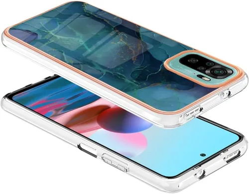 Miniatura 3 de XYX Funda compatible con Xiaomi Redmi Note 10s, galvanizado mármol TPU delgado cuerpo completo elegante funda protectora a prueba de golpes
