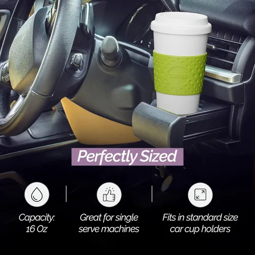 Miniatura 7 de Copco Acadia Taza de viaje (paquete de 4), taza de café aislada de 16 onzas con plástico de doble pared, tapa a prueba de fugas, apta