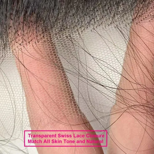 Miniatura 5 de Cabello humano ondulado con cierre de encaje HD de 10 pulgadas, 100% cabello humano virgen brasileño, ondulado, cierre de encaje transparente 4x4
