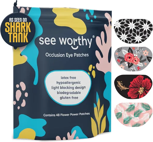 Parche adhesivo para niños y adultos, como se ve en Shark Tank, transpirable, cómodo parche floral para ojos perezosos, parches médicos para