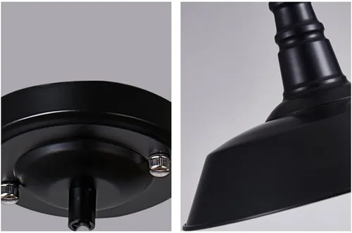 Miniatura 4 de Lámpara colgante industrial retro con tapa de olla, lámpara colgante de techo ajustable para cocina, isla de comedor, mesa, bar, arte colorido, Negro
