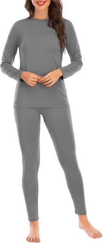 Miniatura 2 de American Trends Conjunto de ropa interior térmica para mujer, ropa interior larga con forro polar, parte superior e inferior, conjuntos térmicos