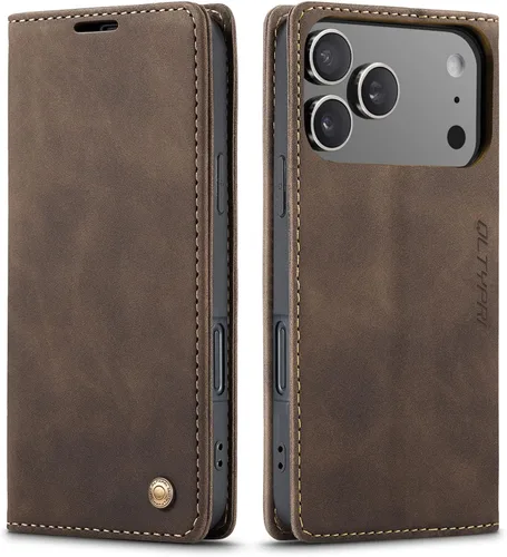 Miniatura 74 de QLTYPRI Para iPhone Air Case Wallet Con Tarjetero, Vintage PU Cuero Kickstand Cierre Magnético A Prueba De Golpes Folio Libro Funda Para IPhone 17