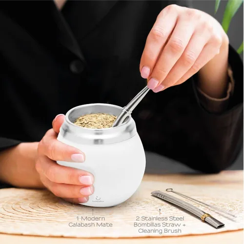 Miniatura 2 de BALIBETOV Kit de Yerba Mate - Incluye taza de yerba mate y juego de bombilla - Juego de calabaza térmica y bombilla de acero inoxidable de doble
