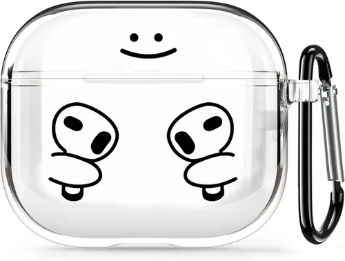 Miniatura 12 de Funda transparente para AirPods de 2ª generación de 1ª generación, diseño de gatito kawaii para mujeres, hombres y niños, funda de carga de TPU