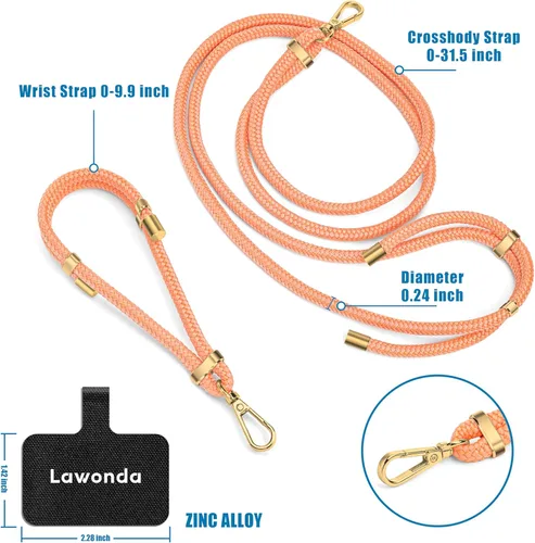 Miniatura 4 de 2 Almohadillas Cordón para Teléfono Ajustable Crossbody Correa para Cuello de Teléfono Celular Universal Cordón de Muñeca para Teléfono Móvil + 2pcs