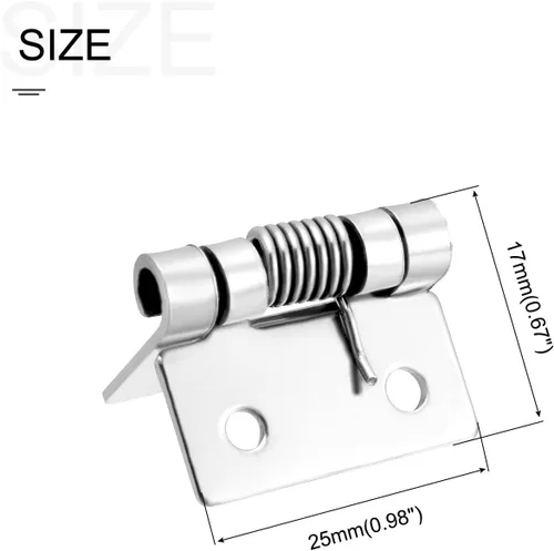 Miniatura 2 de METALLIXITY Bisagras con resorte (0.98 pulgadas), 5 unidades, bisagra de resorte de cierre automático de acero inoxidable 304, para ventana de puerta