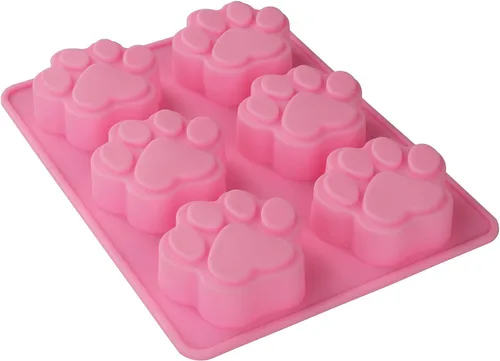 Miniatura 6 de Molde de silicona en forma de pata de perro para cachorros, gatos, 2 unidades, 6 cavidades, molde de silicona para chocolate, bandeja para cubitos
