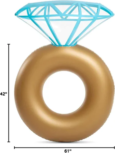 Miniatura 8 de Jasonwell Anillo de diamante inflable Flotador de piscina - Anillo de compromiso para fiesta de soltera, decoración de escenario de natación, tubo