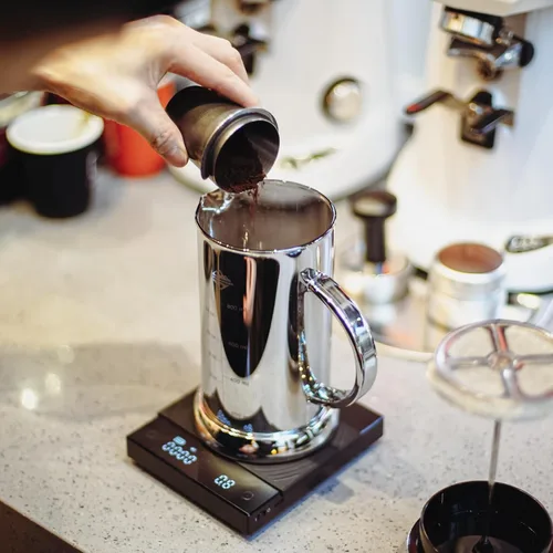 Miniatura 3 de French Press - Espumador de café y leche, 34 onzas (4 tazas) resistente al calor, prensa de café de vidrio borosilicato con 4 pantallas de filtro