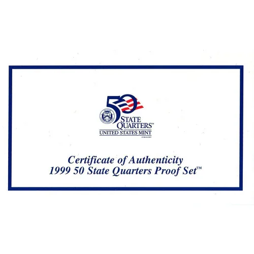 Miniatura 4 de 1999-S 50 ESTADOS MONEDAS DE CUARTOS DE PRUEBA - 5 MONEDAS