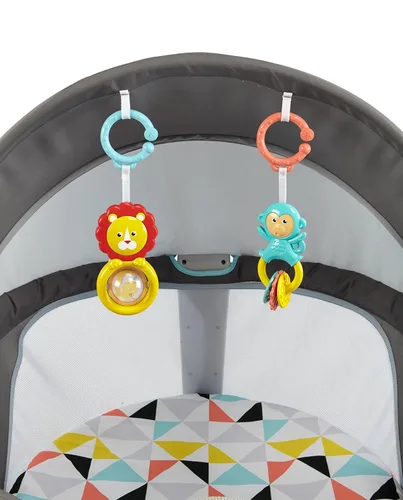 Miniatura 18 de Fisher-Price Moisés Portátil On-The-Go Baby Dome, Espacio de Juego de Viaje con Juguetes de Desarrollo para Recién Nacidos y Toldo, Windmill
