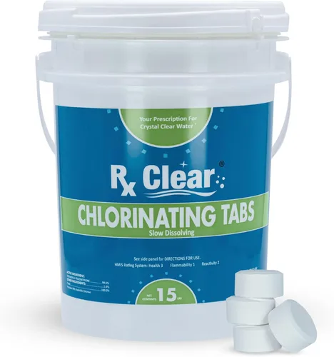 Miniatura 9 de Rx Clear Tabletas de cloro de 1 pulgada 5 libras Usar tabletas como bactericida, algicida y desinfectante en piscinas Estabilizadas, de larga