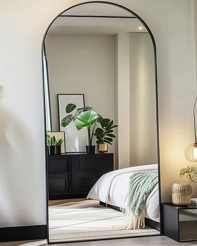 Miniatura 12 de NEARBYSD Espejo de Arco de Puerta - Sobre la Puerta 48x14 Espejo de Cuerpo Entero Para Dormitorio, Sala de Estar o Closet - Negro