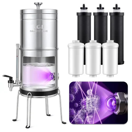 Miniatura 11 de LCF 𝐒𝐢𝐥𝐯𝐞𝐫 𝐈𝐨𝐧𝐬 Sistema de Filtro de Agua por Gravedad Mejorado, Alternativa Confiable al Sistema de Filtro de Agua Berkey, Estándar NSF/ANSI