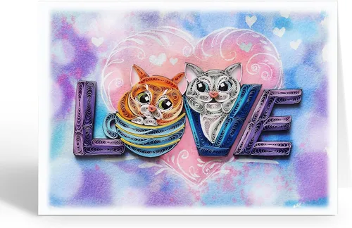 Miniatura 2 de Tarjeta del día de San Valentín, divertida tarjeta de felicitación de amor de gato, tarjetas de gato, tarjeta romántica de 5 x 7 pulgadas