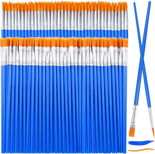 126 piezas de pinceles pequeños para pintar al por mayor, juego de pinceles planos y de punta redonda para niños, pinceles para manualidades en el