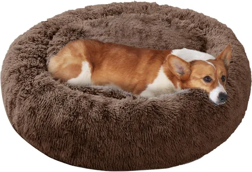 Miniatura 34 de JOLLYVOGUE - Cama para perros y gatos, cama relajante y antiestrés para mascotas y perros pequeños, cojín esponjoso en forma de dona para mascotas