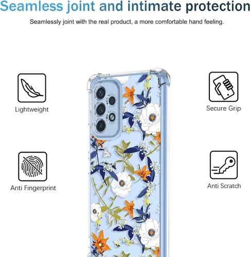 Miniatura 3 de Funda para Galaxy A53 5G Samsung A53 5G Clear Flower Phone Case Soft TPU a prueba de golpes, antiarañazos, funda protectora para Samsung Galaxy A53