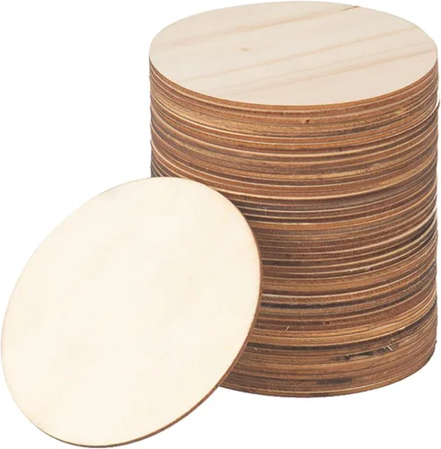 Miniatura 11 de 50 piezas de madera en blanco sin terminar, rebanadas hexagonales de madera natural de 4 pulgadas, recortes para manualidades DIY, pintura