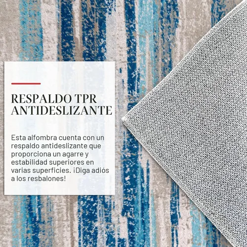 Miniatura 7 de Lansny Alfombra Abstracta de 2 x 6 Pulgadas, Alfombra Lavable Azul para Pasillo Antideslizante, Suave Alfombra Estampada para Cocina, Delgadas Azul